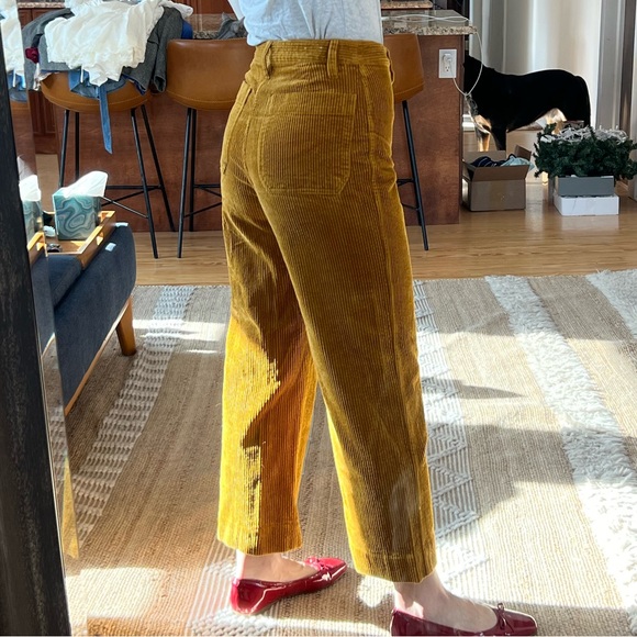 Slim Wide Leg Crop Corduroy Pants - Picture 2 of 5